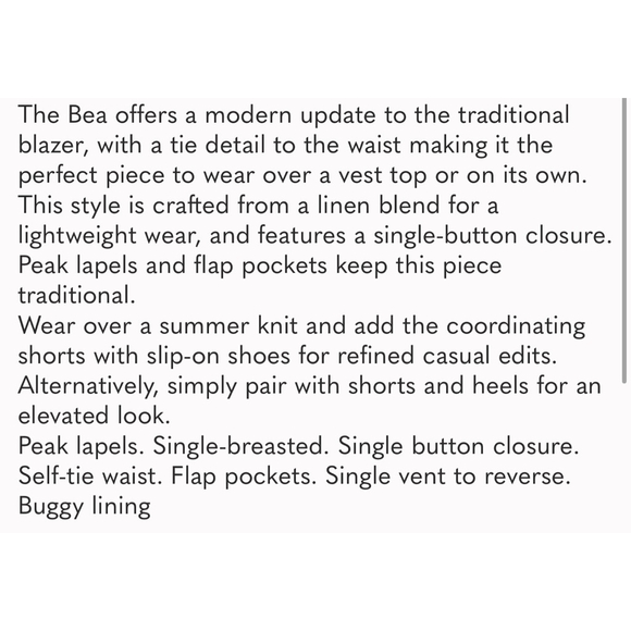 NWT Reiss White Belted Bea Blazer 12 - Picture 2 of 3